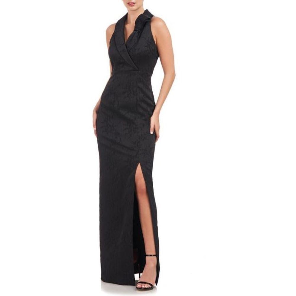 NWT JS Collections Jasmine Jacquard Sleeveless Tuxedo Gown - size 6
